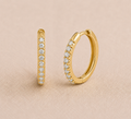 Claw Set Lab Grown Diamond Oval Huggie Earrings 0.50ct – 9K Yellow Gold