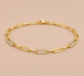 Lab Grown Diamond Paperclip Bracelet – 18K Yellow Gold