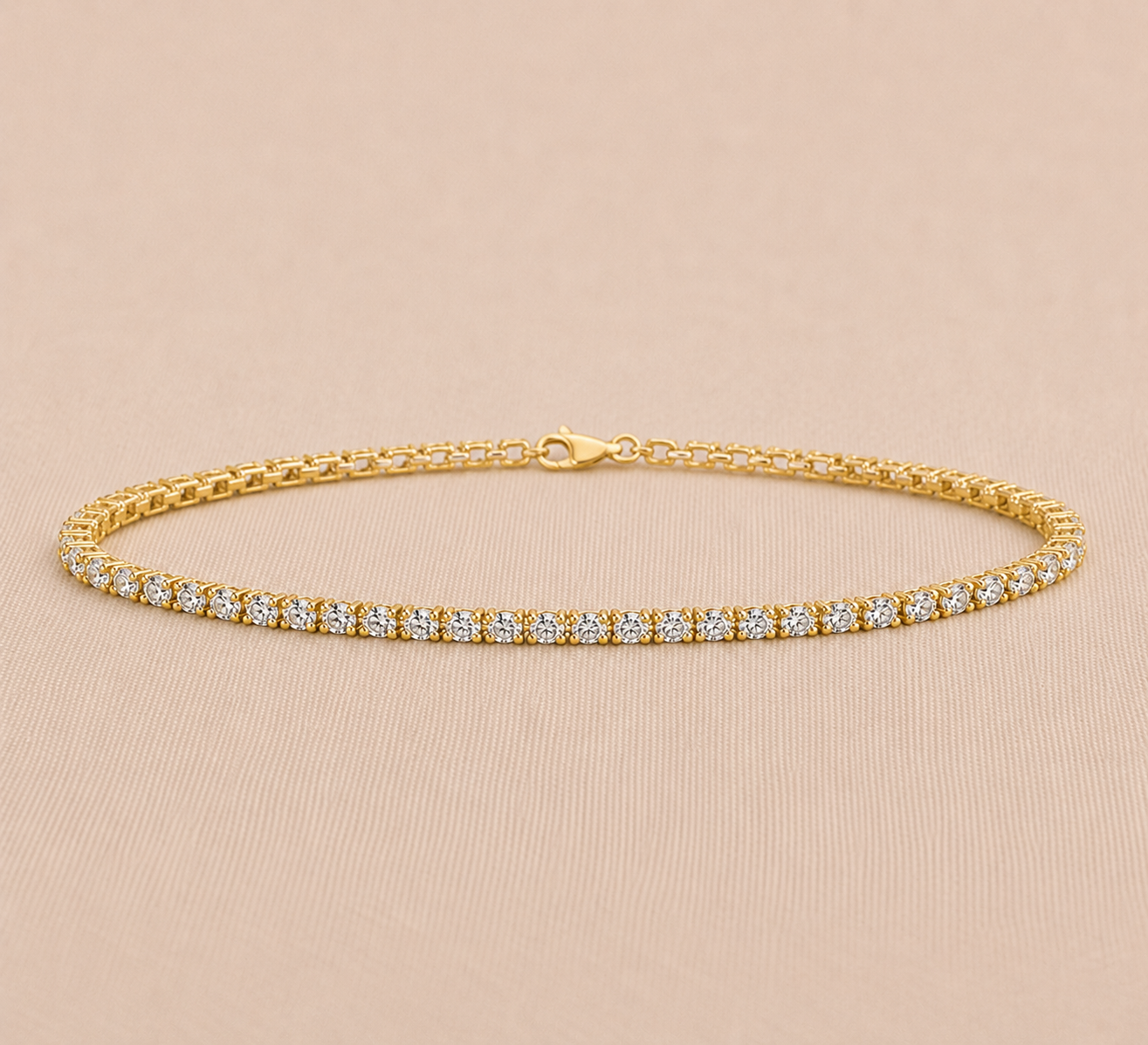 Petite Lab Grown Diamond Tennis Bracelet 1.75ct – 10K Yellow Gold