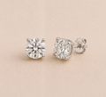 Four Claw Round Lab Grown Diamond Stud Earrings 1.00ct – 18K White Gold