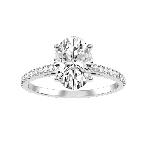 Oval Lab-grown Diamond Bridal Ring — down