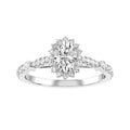 Oval Natural Diamond Bridal Ring — down