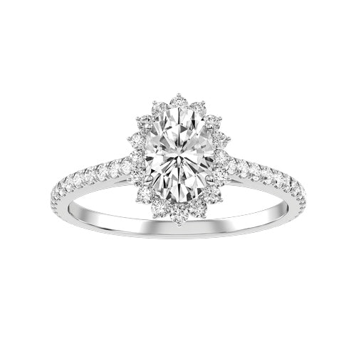 Oval Natural Diamond Bridal Ring — down
