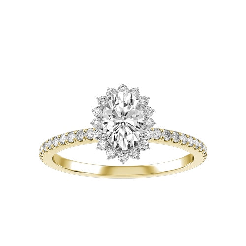 Oval Natural Diamond Bridal Ring — down