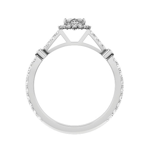 Oval Natural Diamond Bridal Ring — front