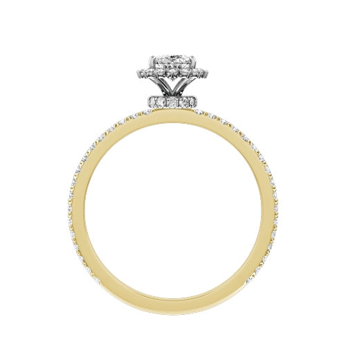 Oval Natural Diamond Bridal Ring — front