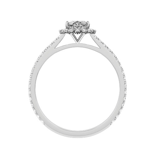 Oval Natural Diamond Bridal Ring — front