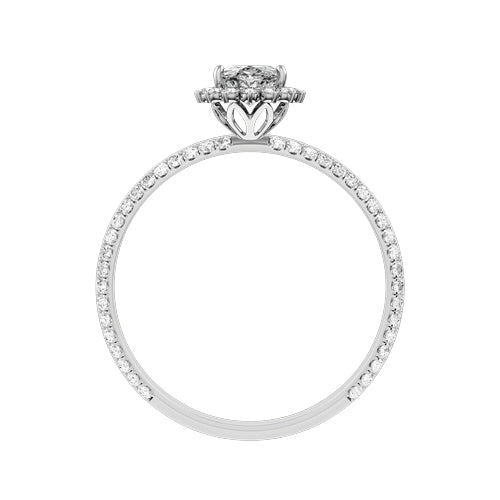 Oval Natural Diamond Bridal Ring — front