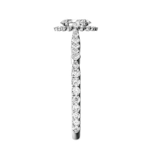 Oval Natural Diamond Bridal Ring — side