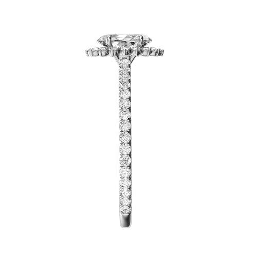 Oval Natural Diamond Bridal Ring — side