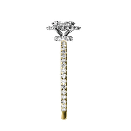 Oval Natural Diamond Bridal Ring — side