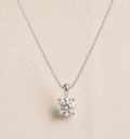 Four Claw Round Lab Grown Diamond Solitaire Pendant 1.00ct – 9K White Gold