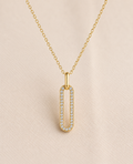 Lab Grown Diamond Paperclip Pendant 0.15ct – 18K Yellow Gold